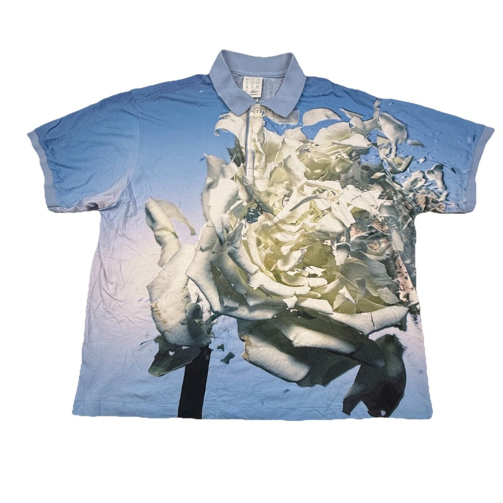 Visionaire 54 Sport Lacoste Nick Knight Exploding Rose Polo‎ Shirt Mens Large